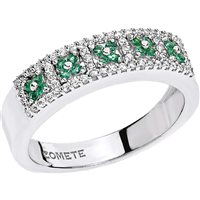 Anello Comete Donna Fiordaliso in Oro bianco Smeraldo ANB1723-14 - ANB1723-14